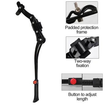 Béquille de vélo de route/VTT en aluminium, compatible avec les vélos 24/26/27,5/29/700C, réglable, support latéral et arrière pour VTT. 10 best sales Béquille - №8
