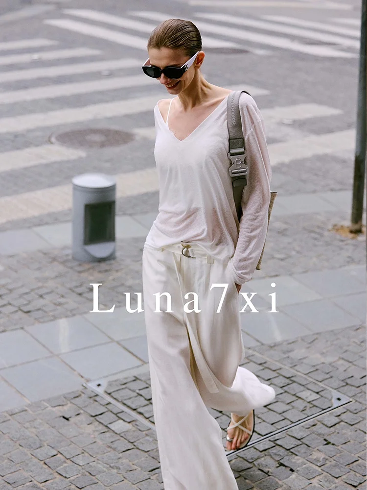 

Женские повседневные льняные брюки Luna7xi с широкими штанинами, летние, новые, свободные, прямого кроя, с высокой талией, на пуговицах, из смесового хлопка