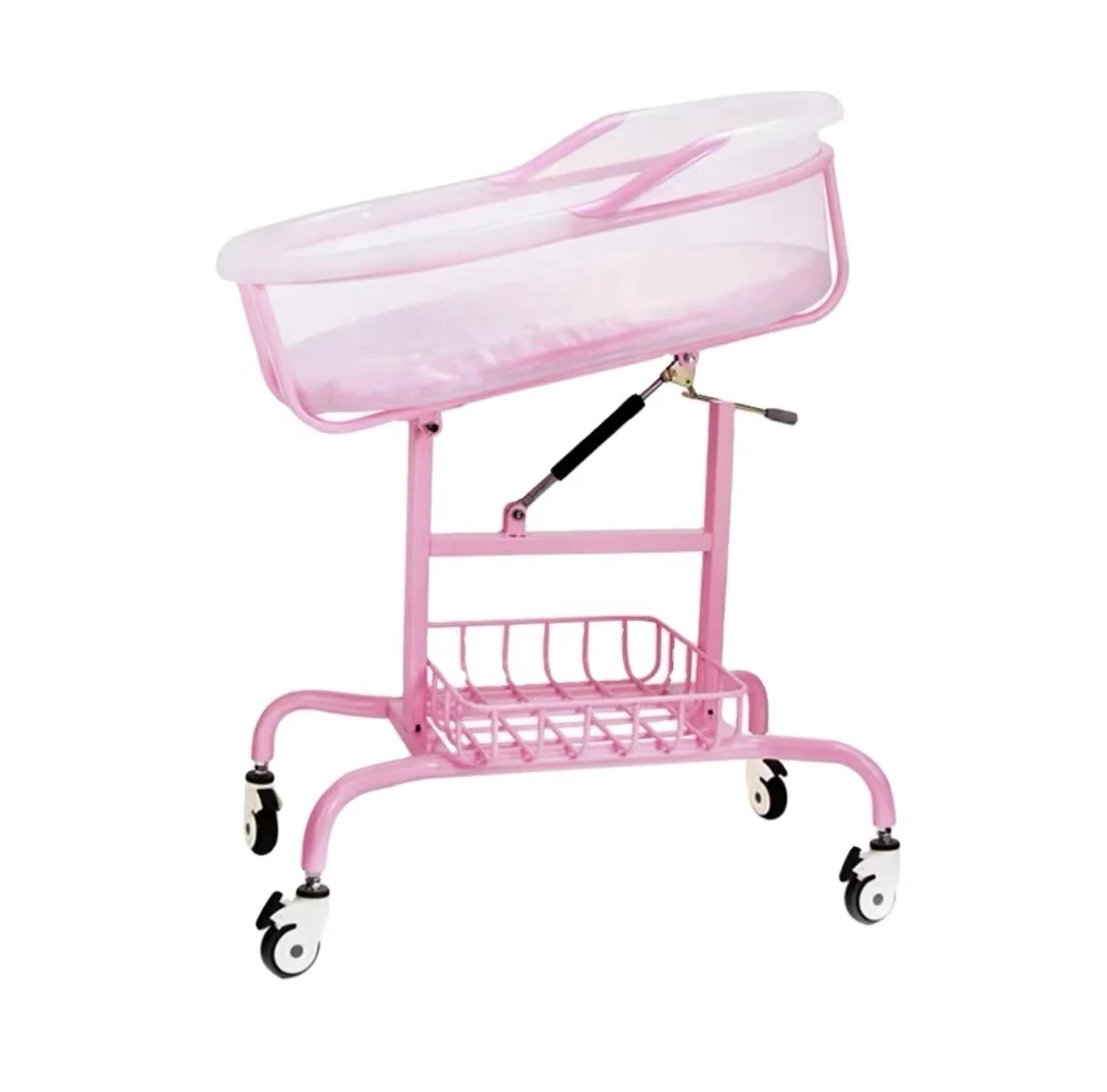 Factory Price Steel and ABS Newborn Baby Trolley Medical Child Bed Portable Infant Bed for Ventilators