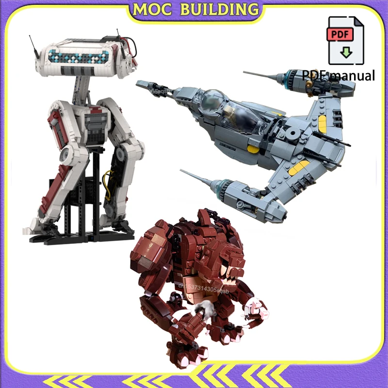 

Spaceship Model Scifi Monster Robot MOC Building Blocks Model Space Movie Creative Construction Toys