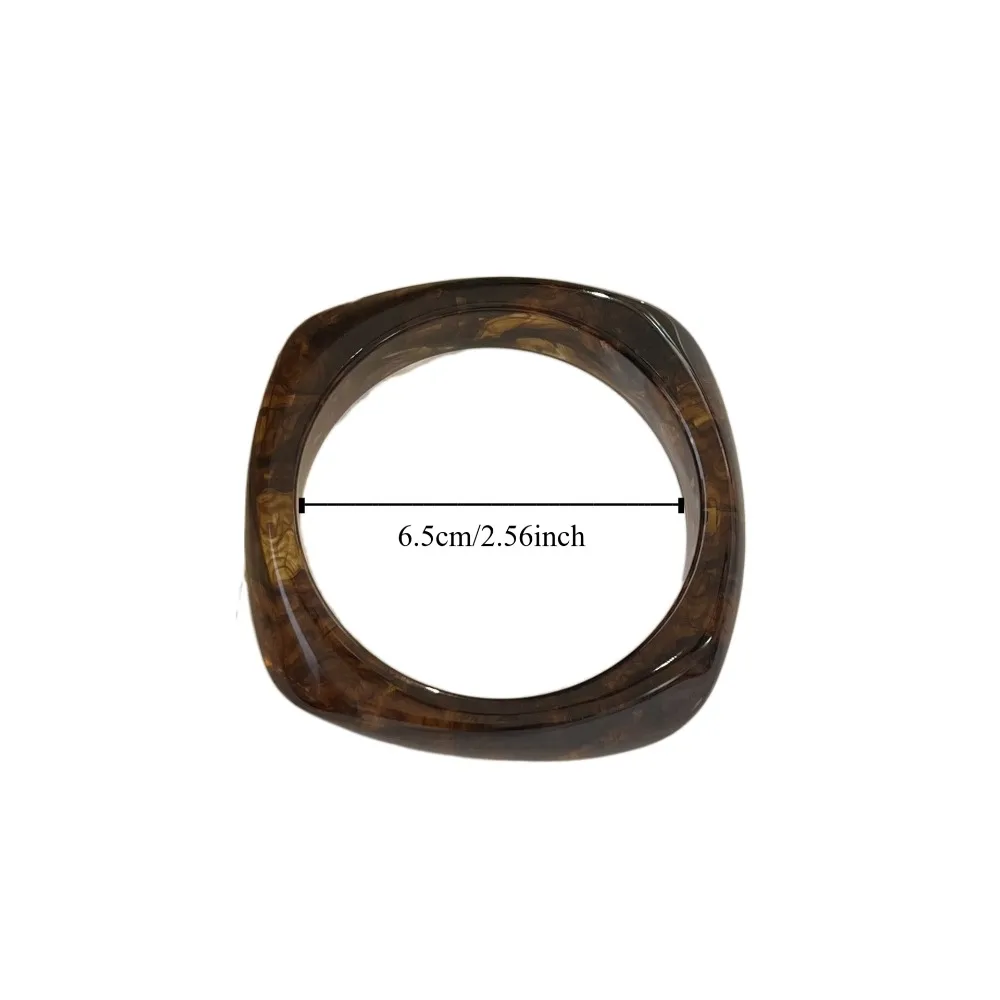 Bohemian Acrylic Bangle Smudging Minority Design Irregular Wide Bracelet Jewelry Accessories Dopamine Retro Hand Ring Women