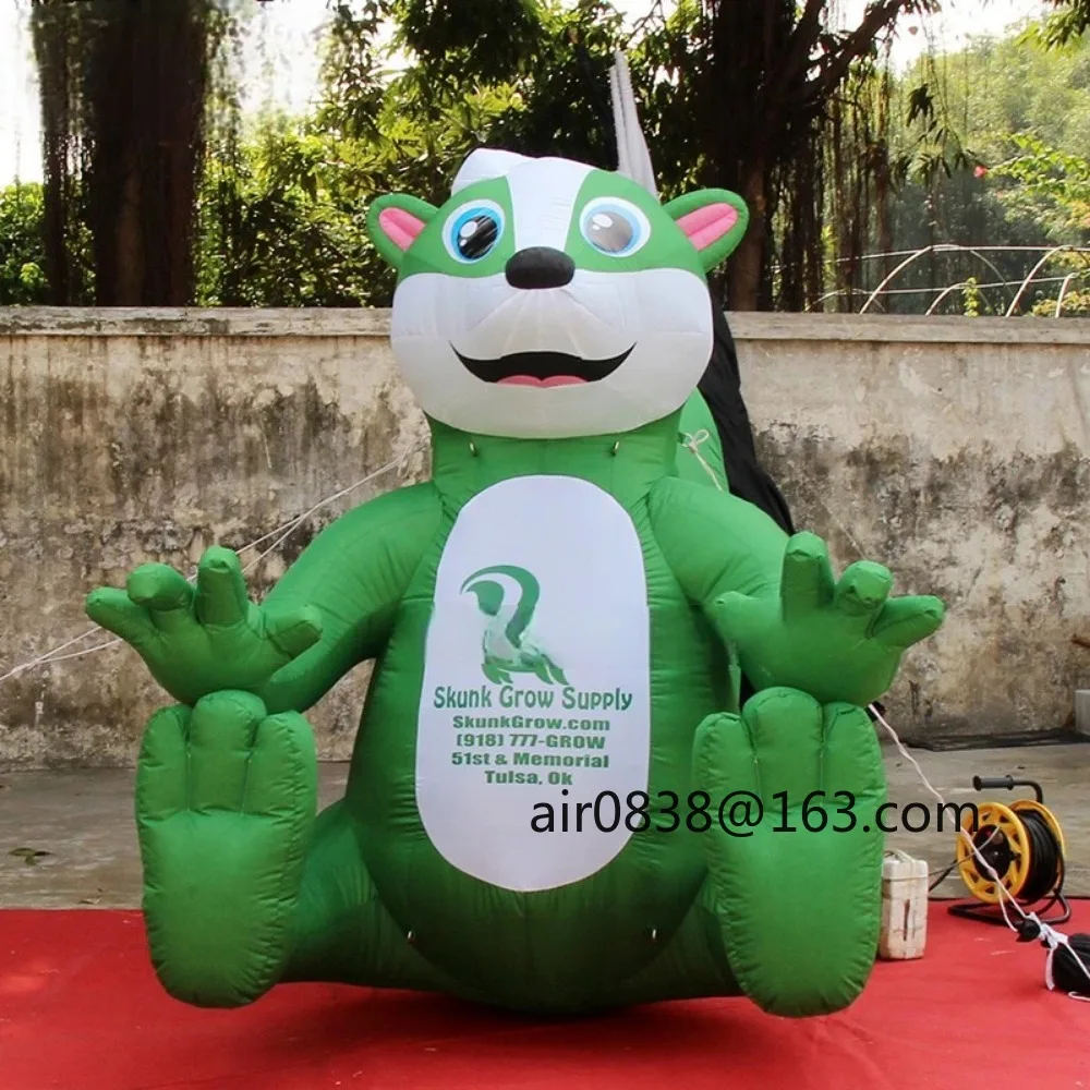 장식 또는 광고를 위한 주문 거대한 녹색 팽창식 다람쥐 팽창식 동물 만화