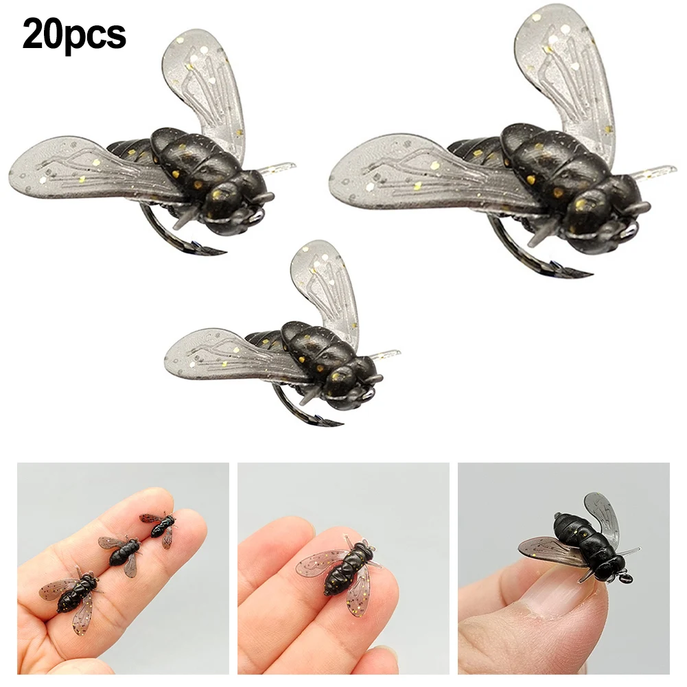 

20pcs Realistic Fly Shape Fast Sinking Nymph Scud Fly Bait Worm Trout Fishing Flies Artificial Insect Fishing Bait Lure Tools