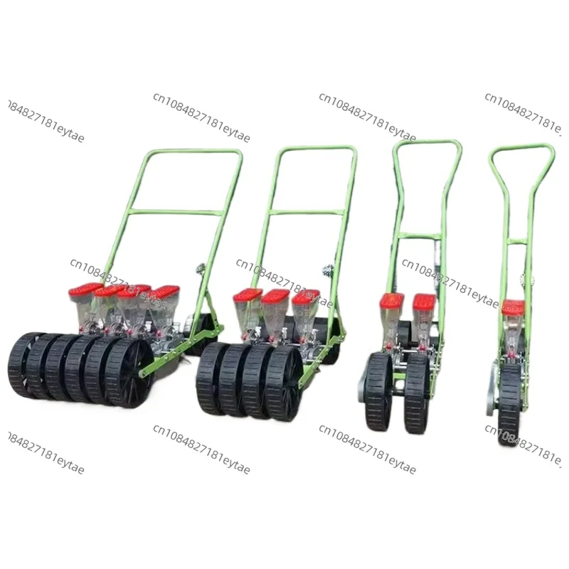 Portable Manual Vegetable Planter, 3 Rows Hand Push Sower for Onion Carrot Spinach Cabbage