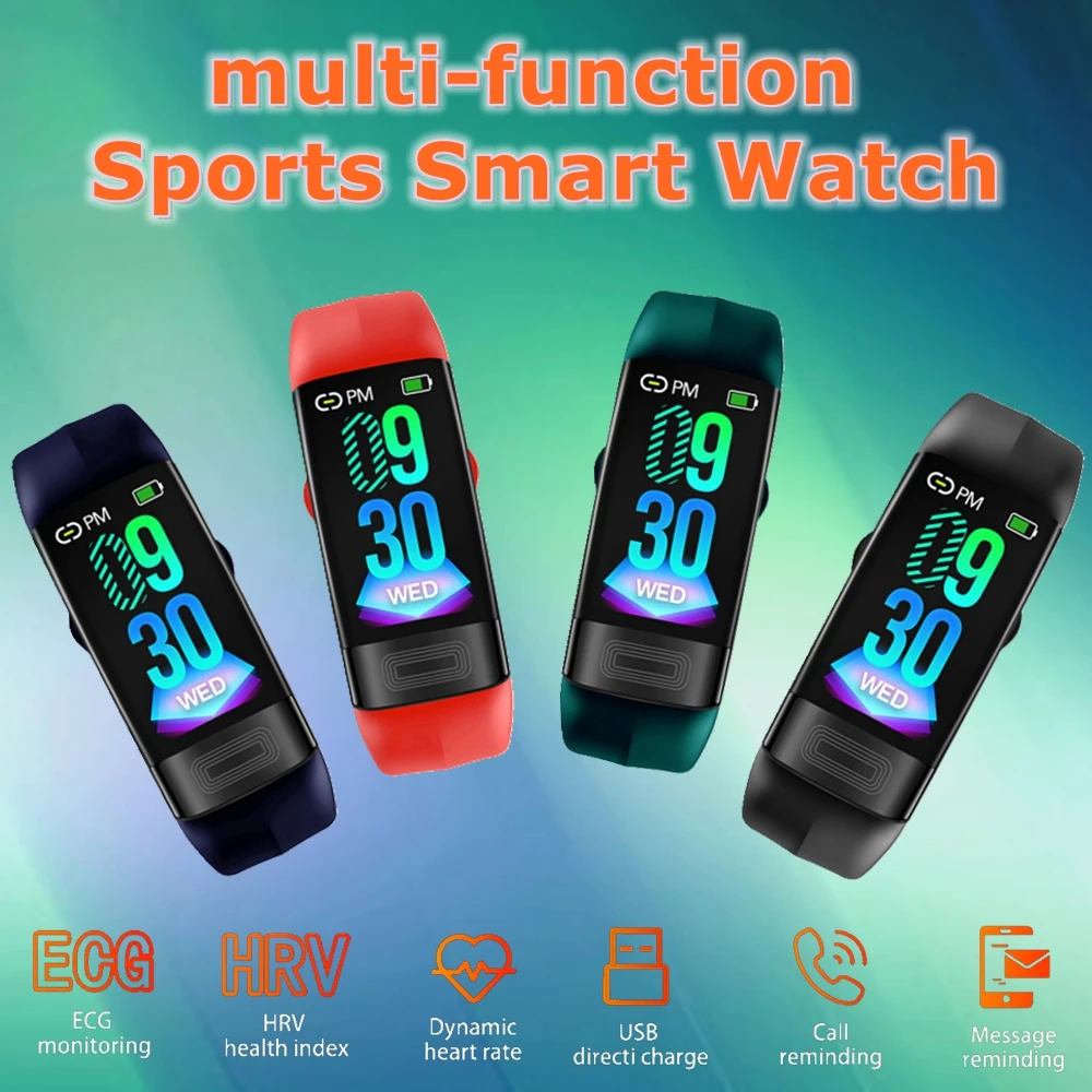 ECG+PPG Smart Bracelet NIBP Heart Rate sleeping Monitor Band Fitness Tracker Wirstbands Pedometer Pedometer sport band