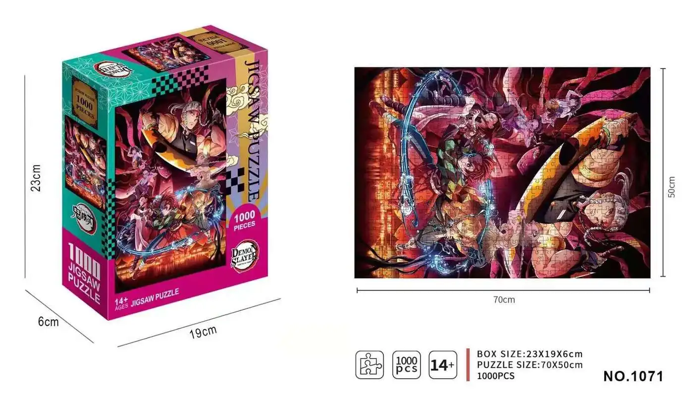 أنيمي شيطان القاتل نمط لغز خشبي ، الكرتون بازل قطع ، الإجهاد الإغاثة الترفيه لعب للبالغين والأطفال هدية الكريسماس #5