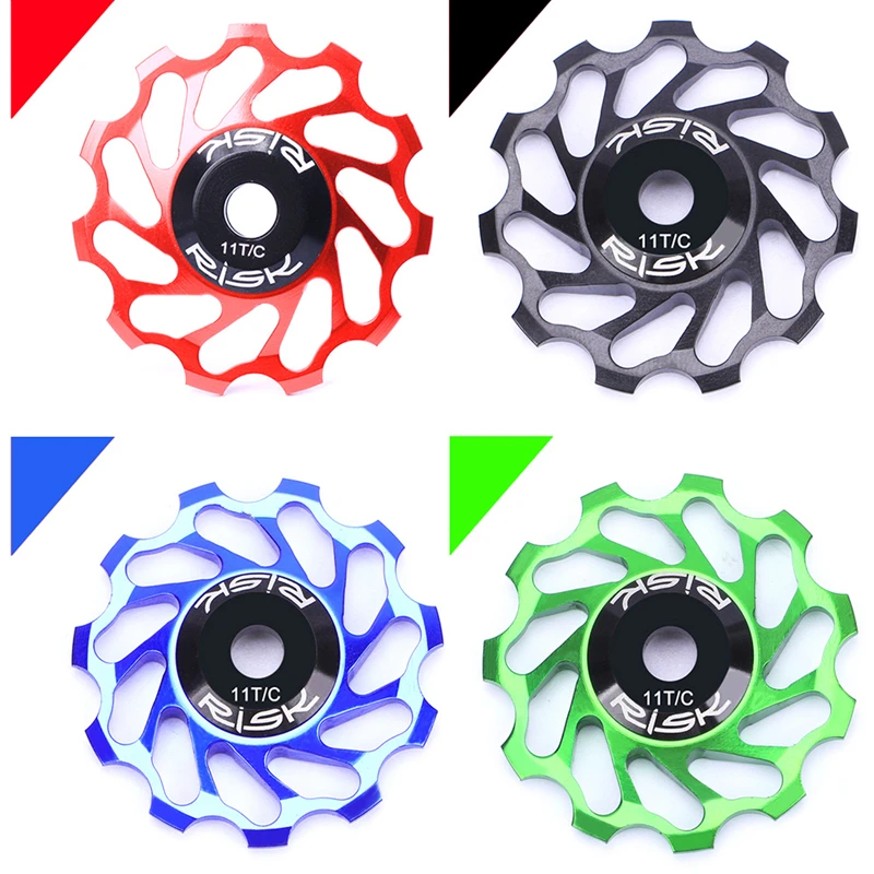 

RISK 11T Alloy Ceramic Bearings Bicycle Rear Derailleur Jockey Wheel MTB Road Bike Ultralight Guide Pulley