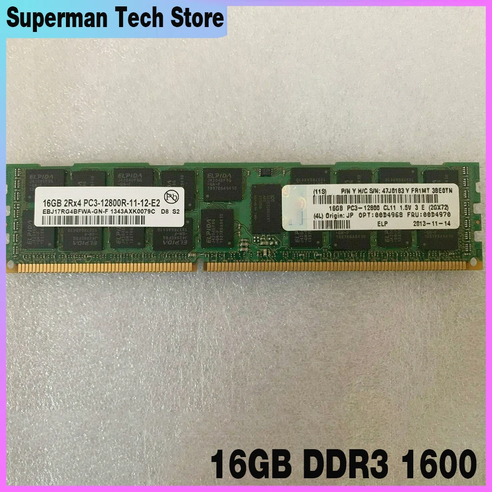 

For IBM RAM X3300 X3500 X3550 M4 00D4968 00D4970 47J0183 Server Memory High Quality Fast Ship 16GB DDR3 1600