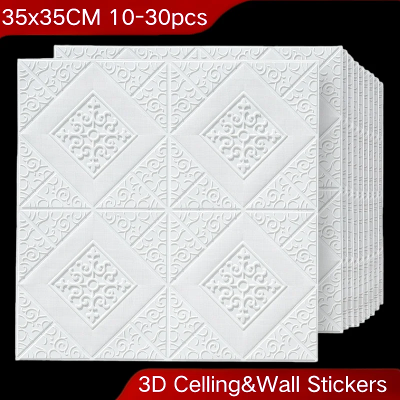 Textured brick wall sticker 35x35cm 10-30pcs stainproof wallpaper self adhesive living bedroom home wall refurbish sheet