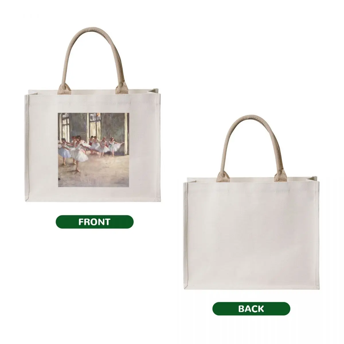 Edgar Degas French Impressionism Oil Painting Ballerinas Rehearsing Dancing Tote Bag the tote bag hand bag Beach