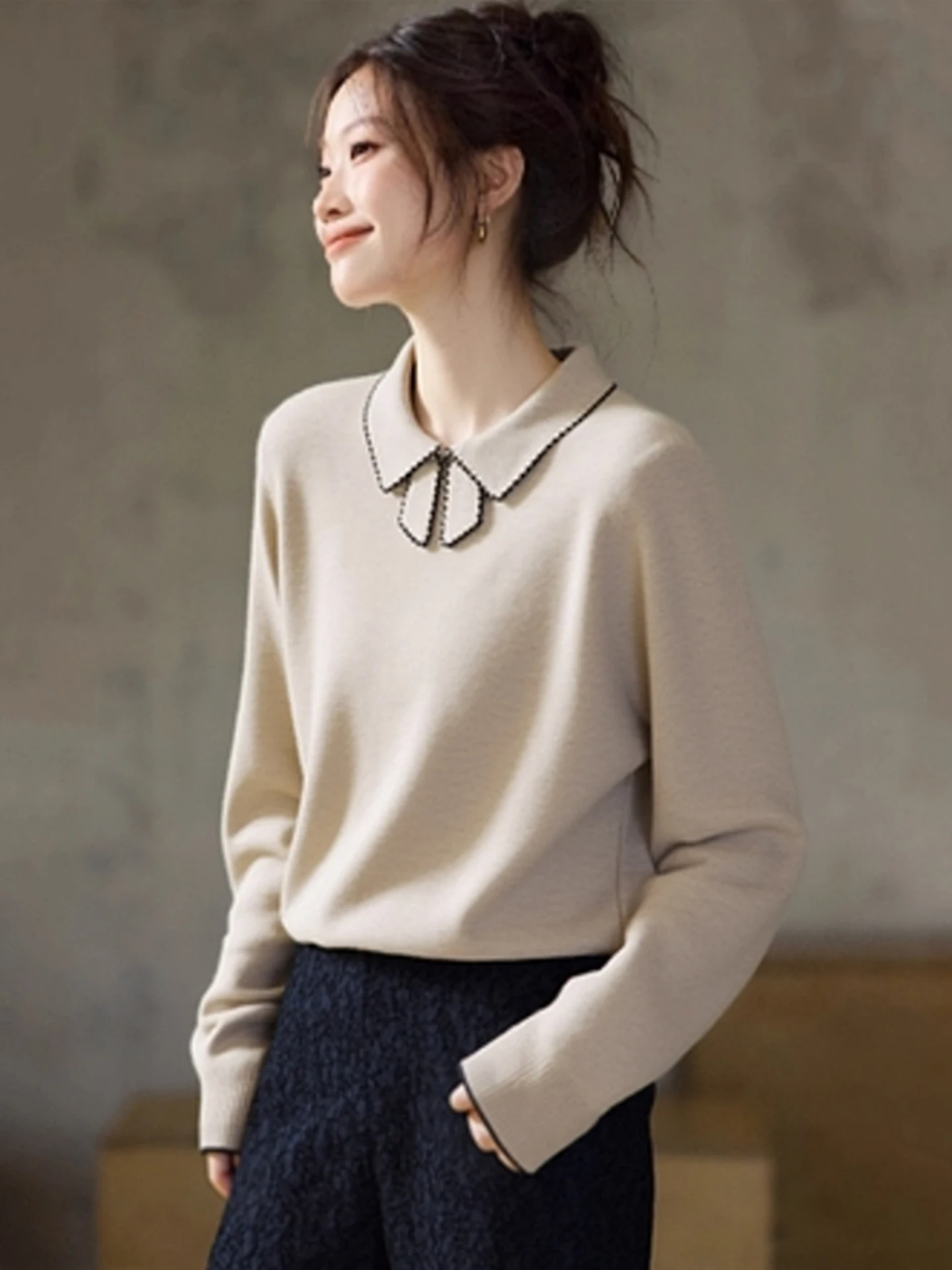 

Soft Comfortable Camere Knitwear Long Sve Color Blo Top Trendy Lazy Sle Winter Faion Women's Premium Quali Sweater