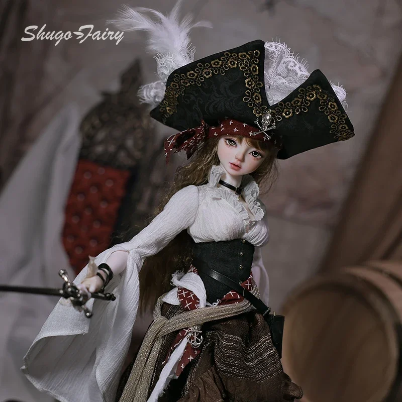 ShugaFairy Lynn Bjd Doll 1/4 Bariy Body  Middle Ages Sea Warrior Pirate Captain Moveable Joints Full Set FashionDoll