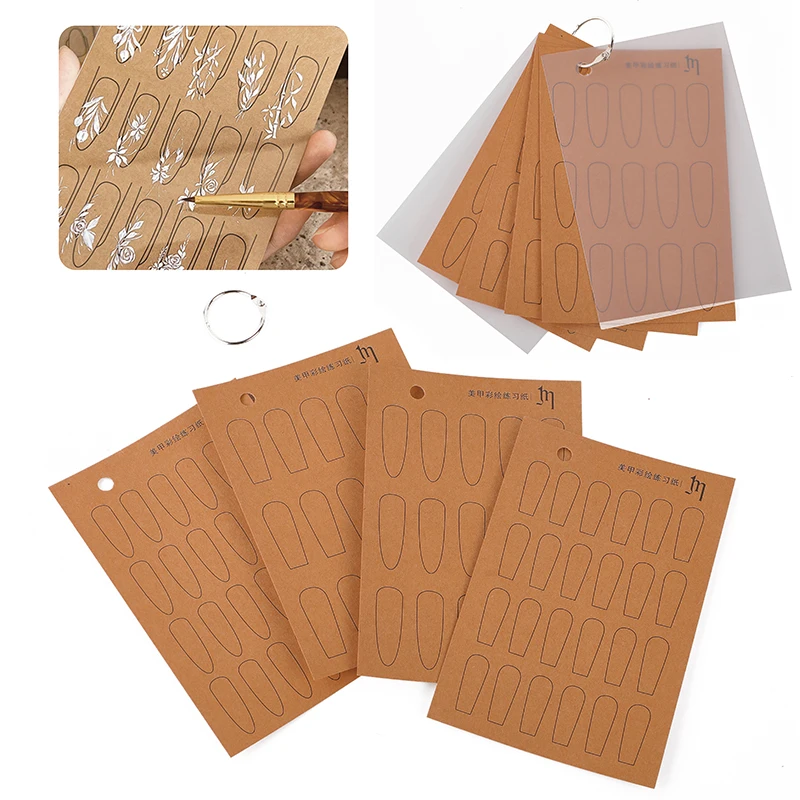 

Nail Art Lines Practice Paper Drawing Painting Template Learning Book Manicure Tools UV Gel Polish Guide Nails Accessories