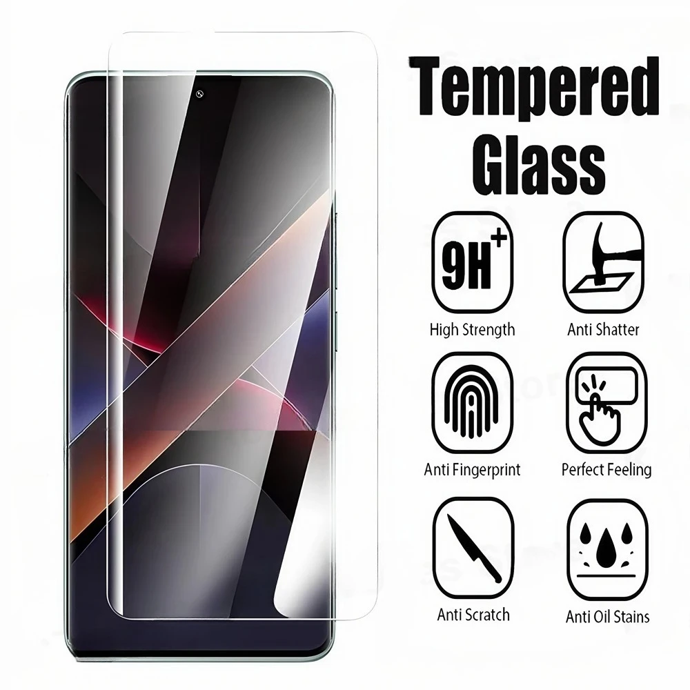 UV Tempered Glass For Xiaomi Poco X7 PocoX7 Full Glue Curved Film Screen Protector For Xiaomi Redmi Note 13 14 Pro Plus 5G Glass