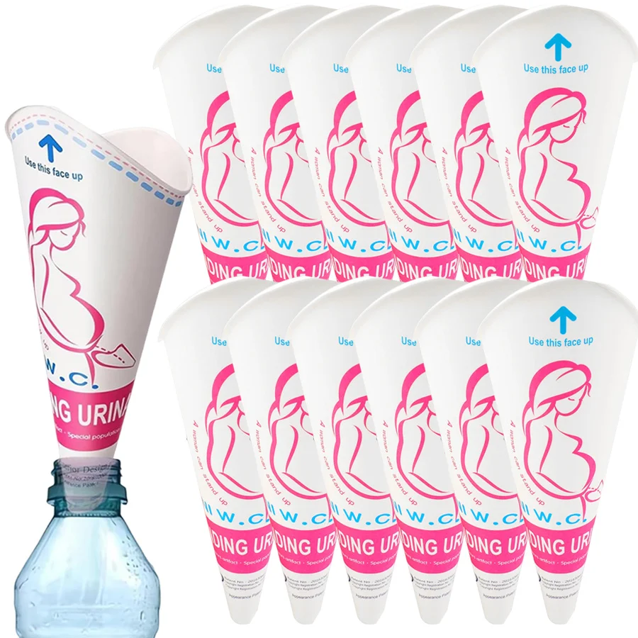 10/20 szt. Jednorazowe damskie pisuar stojący na kemping, wędrówki, podróże, przenośne papierowe urządzenie do moczowania dla kobiet w ciąży JXB