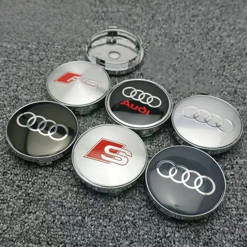 

4PCS Gloss Black ABS Wheel Center Cap Covers 60mm Diameter Compatible with Multiple Audi A1 A2 A3 A4 A5 A6 A7 A8 Q2 Q3 Q5 Q7