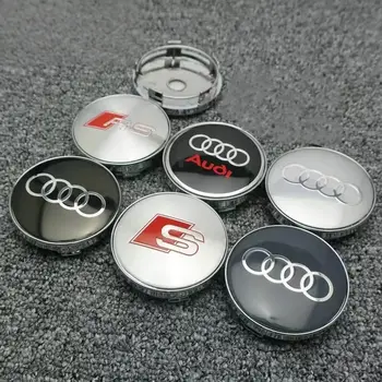 4個亮黑色ABS輪轂中心蓋,直徑60mm,相容於多款奧迪A1 A2 A3 A4 A5 A6 A7 A8 Q2 Q3 Q5 Q7車型 8 最佳銷售 奧迪A3輪圈中心蓋 - №2