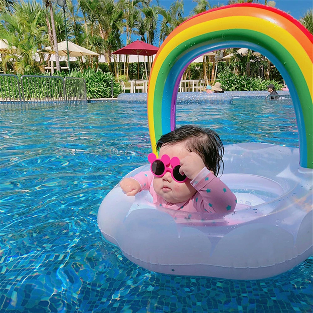 

Baby Pool Float Flamingo Inflatable Mattress Rainbow Swim Ring Circle Swimming Child Float Float Inflate Swim Pool Toy Kids