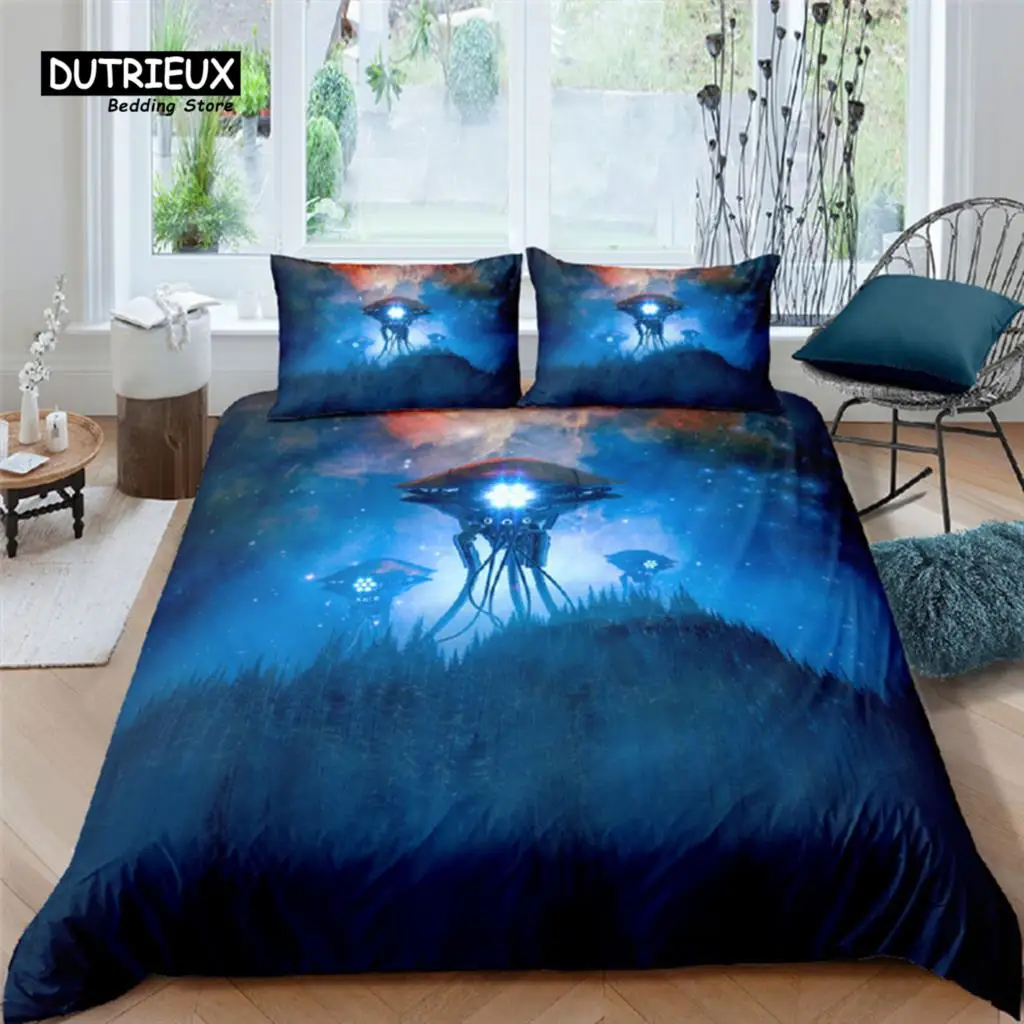 

Luxury 3D Cartoon UFO Print Home Living Comfortable Duvet Cover Set Pillowcase Bedding Set Queen and King EU/US/AU/UK Size