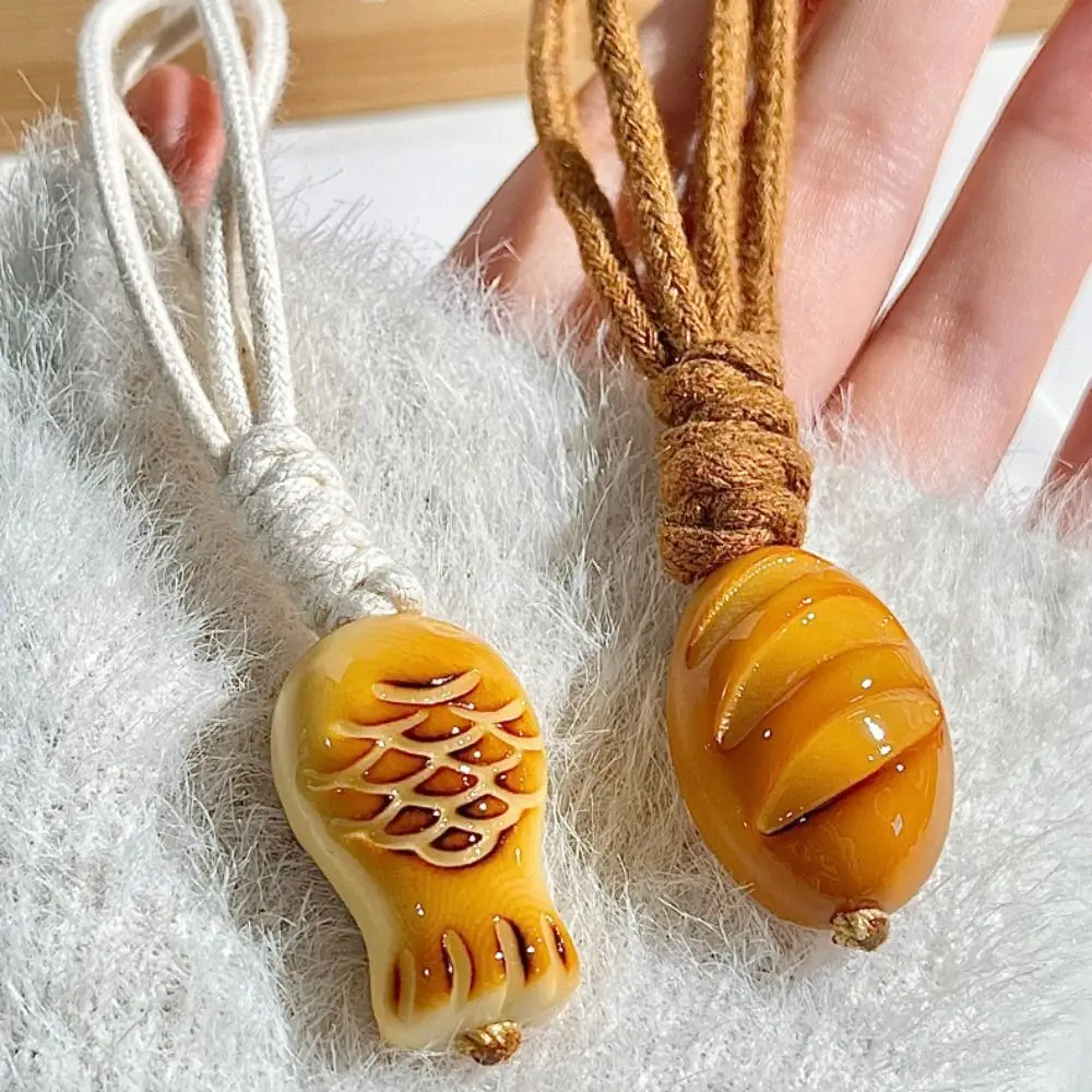 Phytelephas Macrocarpa French Bread Tagua Bag Pendant Moon Star Ivory Fruit Capybara Key Chain Rope Keyring
