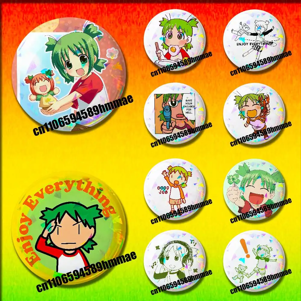 

For Yotsuba Enjoy Everything Good Job Emblem Round Pins Insignia Badge Cover Ornament 75mm Cosplay Brooch Button