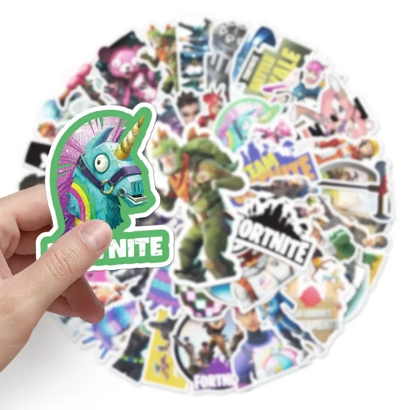 50 шт./компл. наклейки Fortnites, игровые аниме-фигурки, граффити, водонепроницаемые чашки для воды, чемодан, канцелярские принадлежности, наклейки для скейтборда, детские игрушки