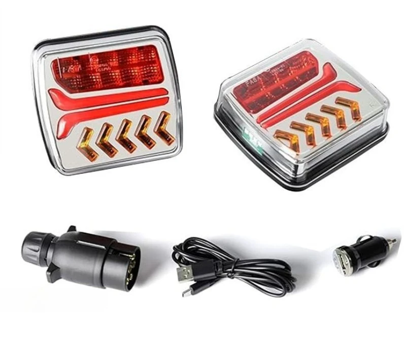 Wireless trailer RV tail light signal light rechargeable modified accessories waterproof 12V-24V universal flash