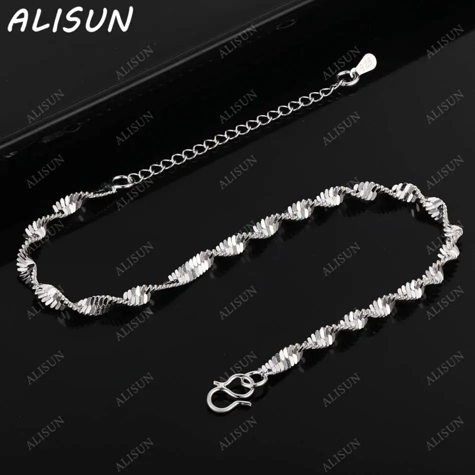 

ALISUN 925 Sterling Silver Twirl Bracelets For Women Creativity Gifts Street All-match Party And Daily Wear