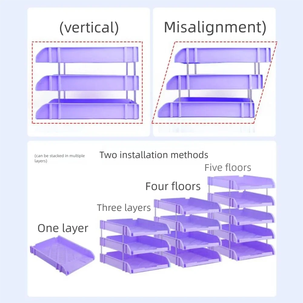 

Новая стойка для файлов из полипропилена, трехслойный лоток для файлов формата А4, многослойный универсальный органайзер для документов для дома