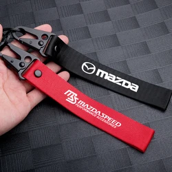 1 ชิ้นรถจัดแต่งทรงผมไนลอนโลหะพวงกุญแจแหวน Key สําหรับ Mazda Speed MS 2 3 6 5 gg gj gh cx5 cx30 cx3 cx7 mx5 Axela MX3 M5