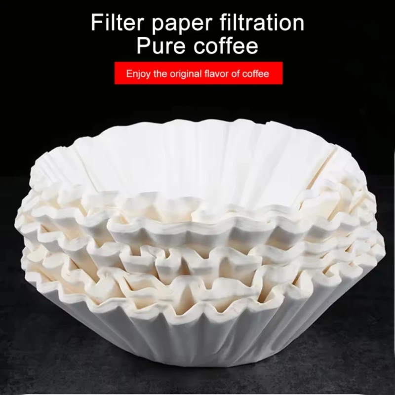 50pcs/Set 24cm White Coffee Filters Single Serving Paper for Coffee Machine White Filter Paper Cake Cup Coffee Paper Bowl