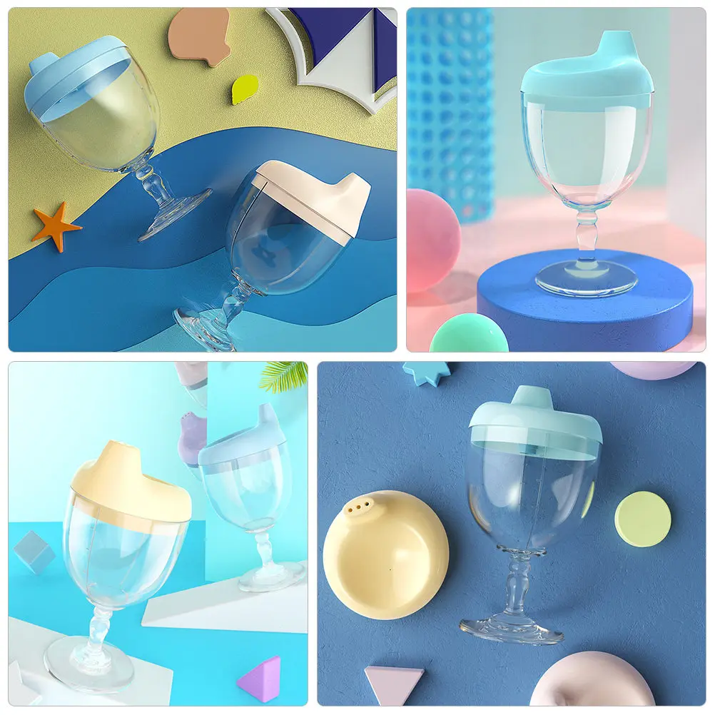 

Children Milk Cup Baby Plastic Goblet Leak Proof Lightweight Anti Fall Milk Bottle Infant Feeding Bottle Party Cup