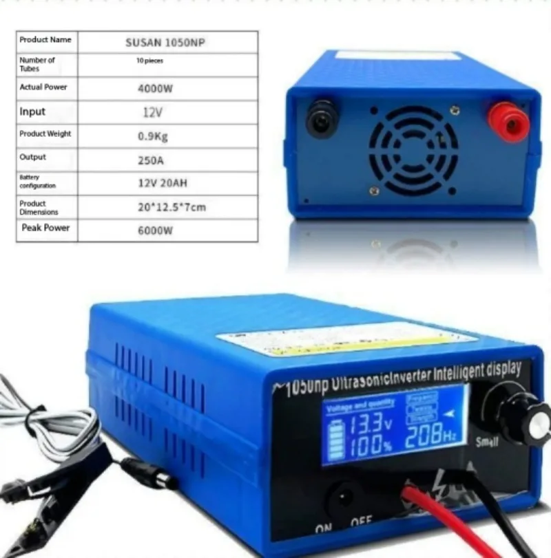 4000W Power Inverters Converter with Fan LCD Display Battery Clips for Home RV Camping 12v Battery Inverter Electronic Booster