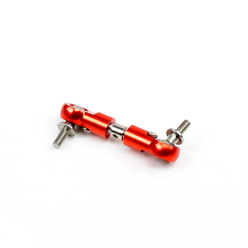 2X CNC Pull Rod Steering Servo Arm Fit For 1/5 HPI ROFUN ROVAN KM BAJA 5B 5T 5SC Losi 5Ive T Rc Car Parts-Orange Red