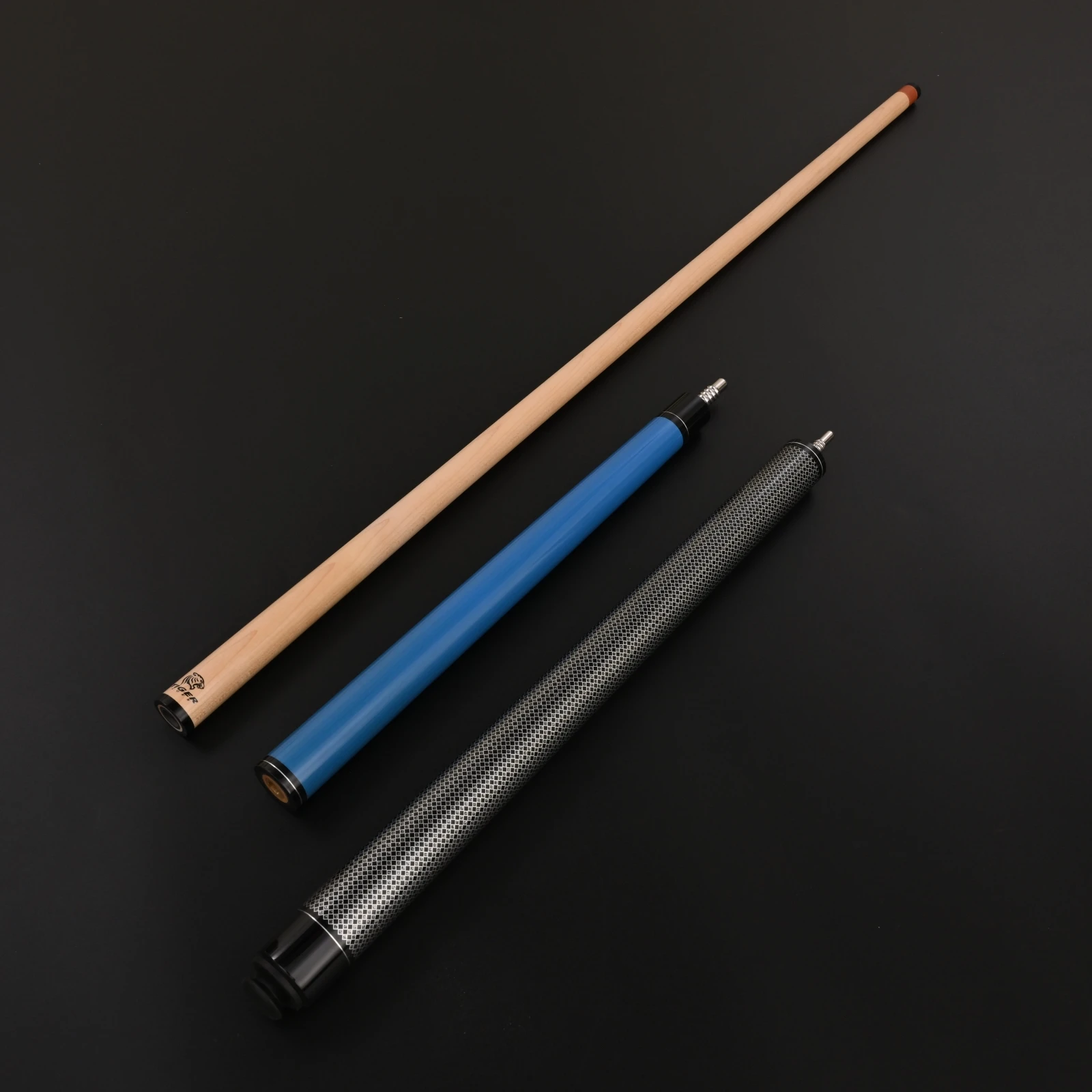 Jump Break Cue 3-Piece Blue Silver North American Hard Rock Maple Shaft Anti-Burst Tip Powerful Break Pool Stick