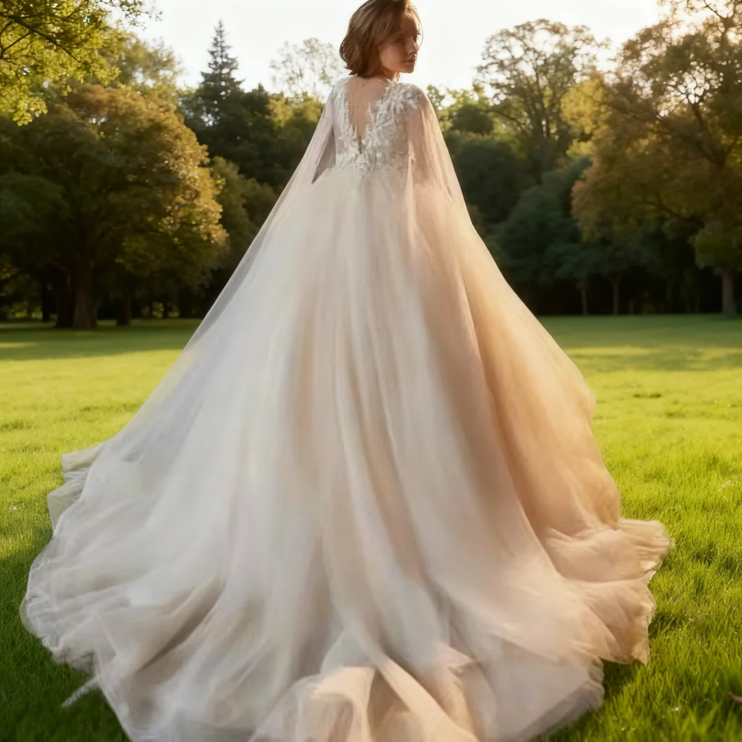 Elegant White Flower Girl Dress First Communion Dress Lace Print Princess Wedding Party Children's Birthday Dress