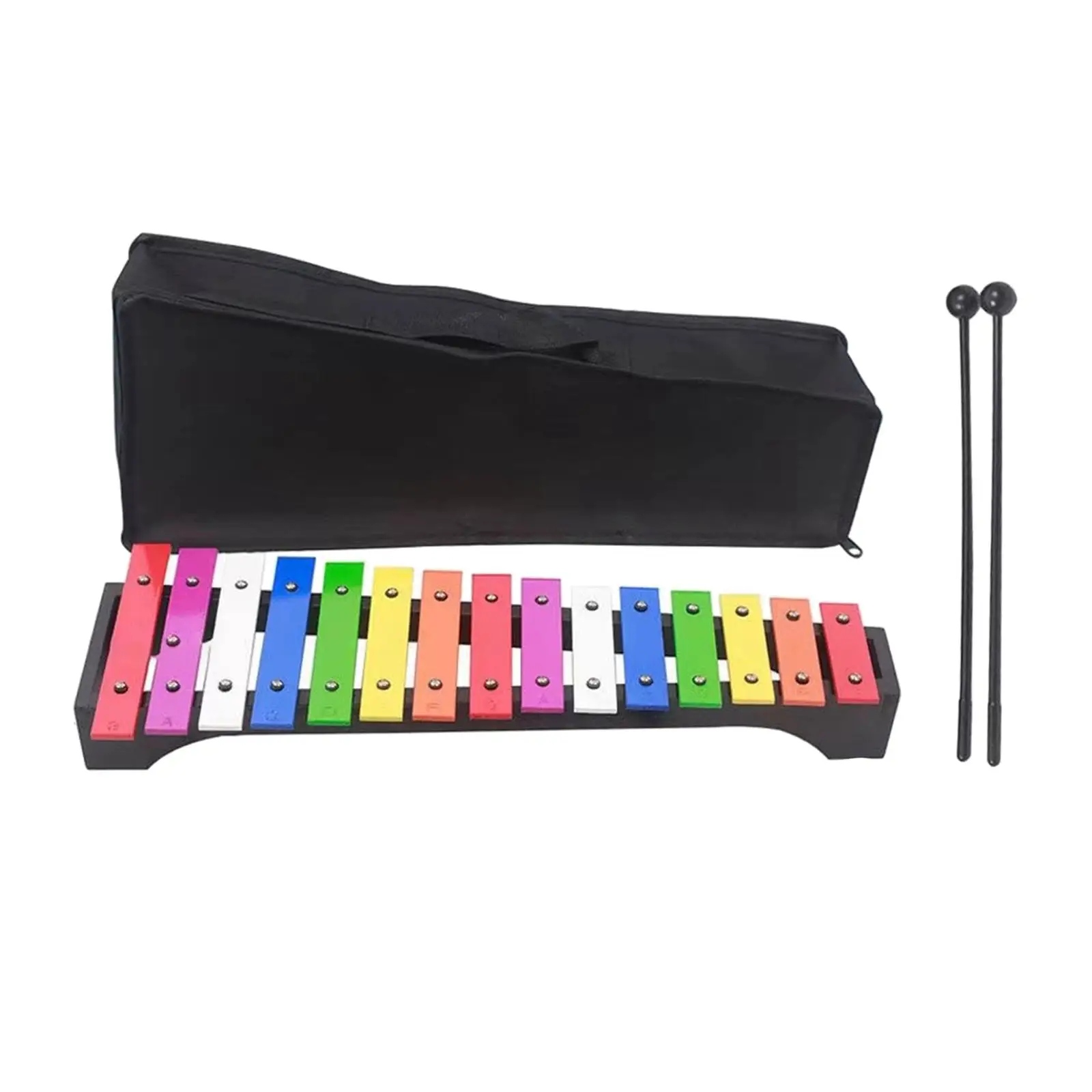 15 Note Metal Xylophone Portable Fine Motor Skill Percussion Instrument for Family Sessions Live Performance Event Outside