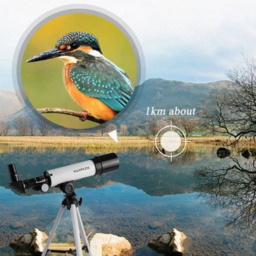 Telescopio astronómico de refracción Visionking Professional 50360 90x para ver la luna, estrellas, observación de aves, Monocular para niños principiantes