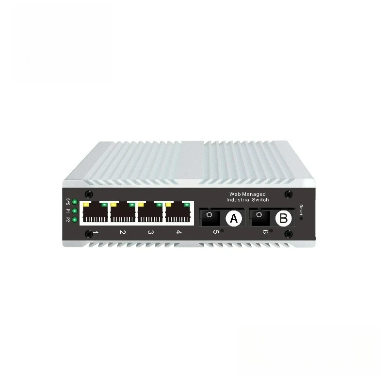 4-port PoE Industrial WEB Management Switch Connected to 2 SC Ports Single-mode Single Fiber High Temperature Resistant Switches