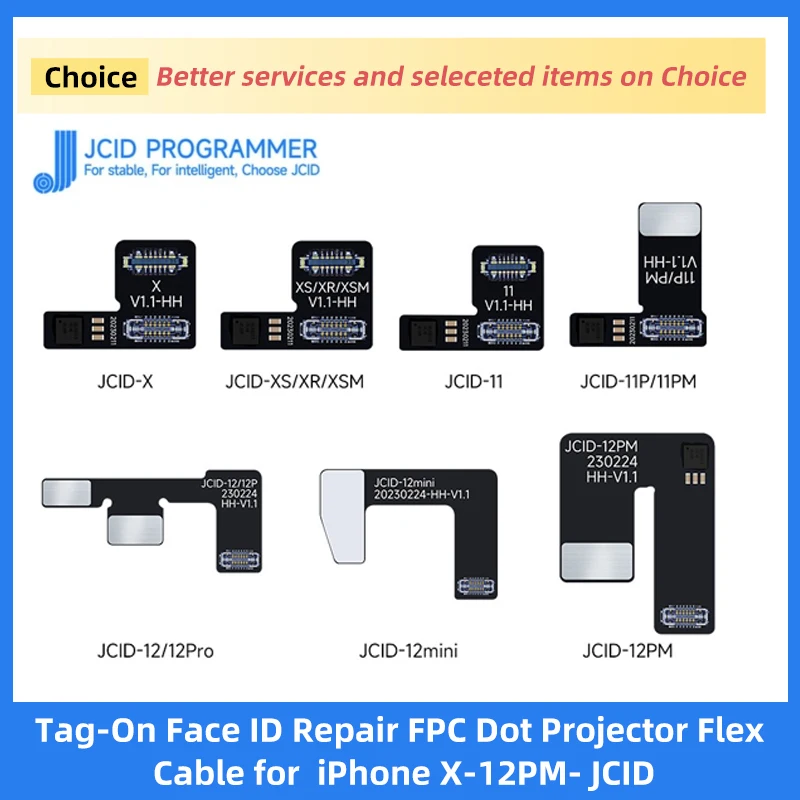 JCID Non-removal Face ID Repair FPC DOT-Projector Flex Cable For iPhone X-12PM Face ID No need to Align And Soldering Fix Tool