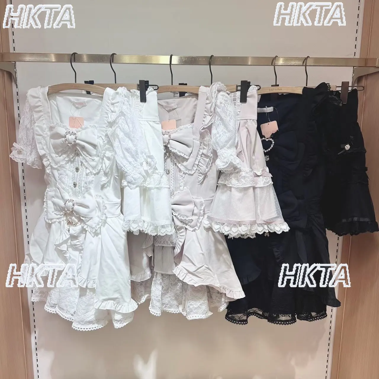 

Japanese Sweet Bow Short Sleeve Slim Lolita Princess Mini Dress Skirt 2 Piece Set 2025 Summer Autumn Liz Dress Set Women Outfits