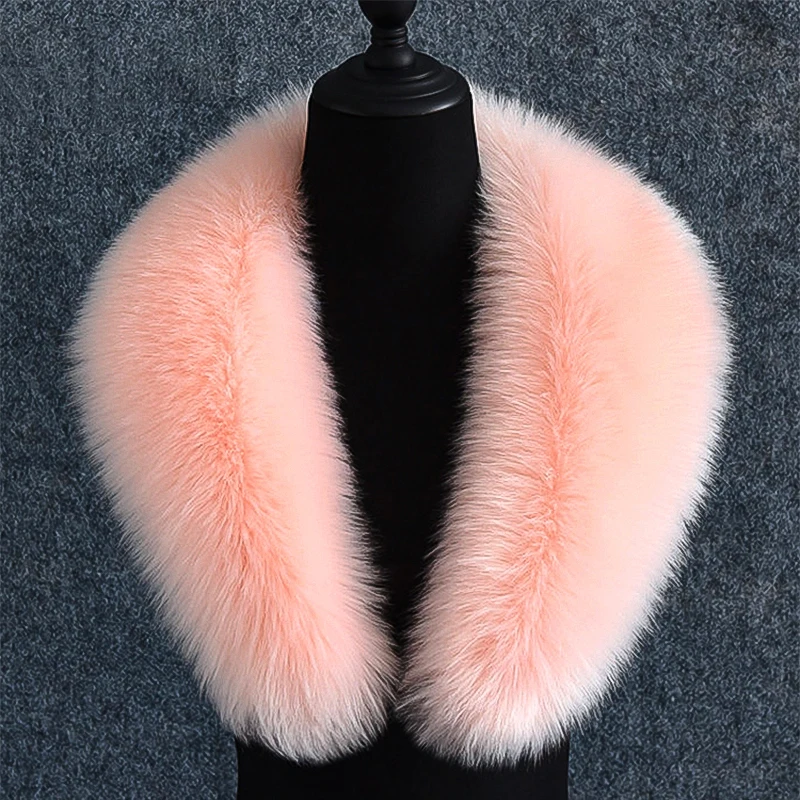 Faux Fur Collar Solid Color Plush Shawl Women Winter Detachable Neck Warmer Wrap Scarves Female Thick Warm Plush Collar Scarf