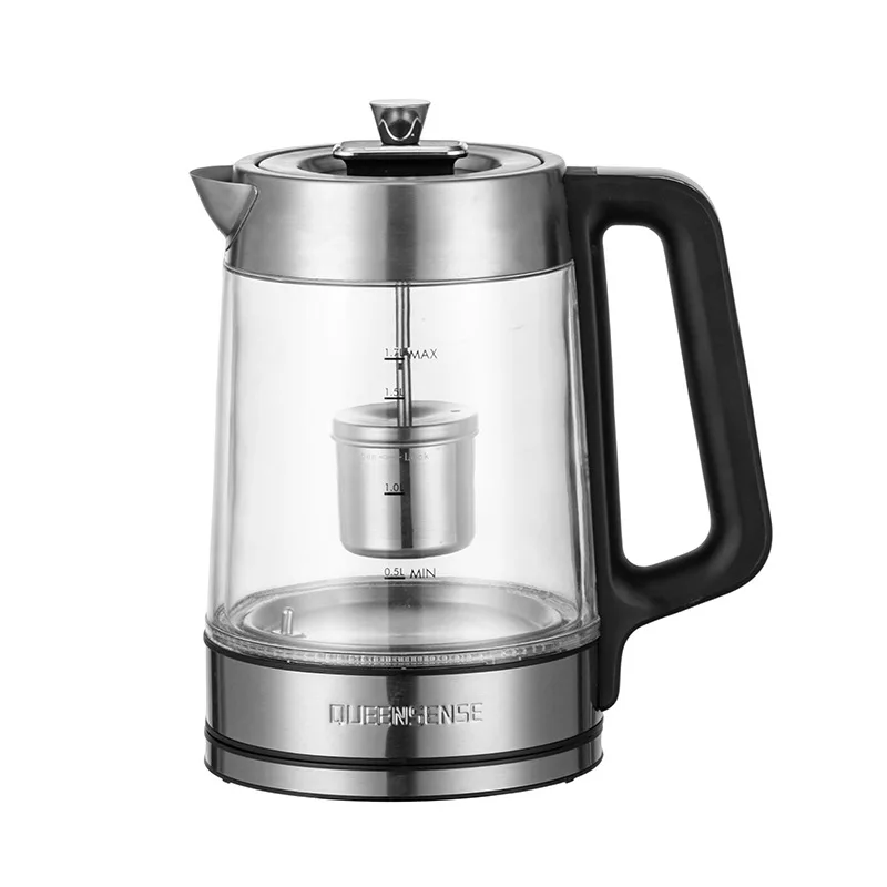Electric kettle Stainless steel double-layer glass kettle Automatic power-off insulation 1.7L large-capacity kettle safe