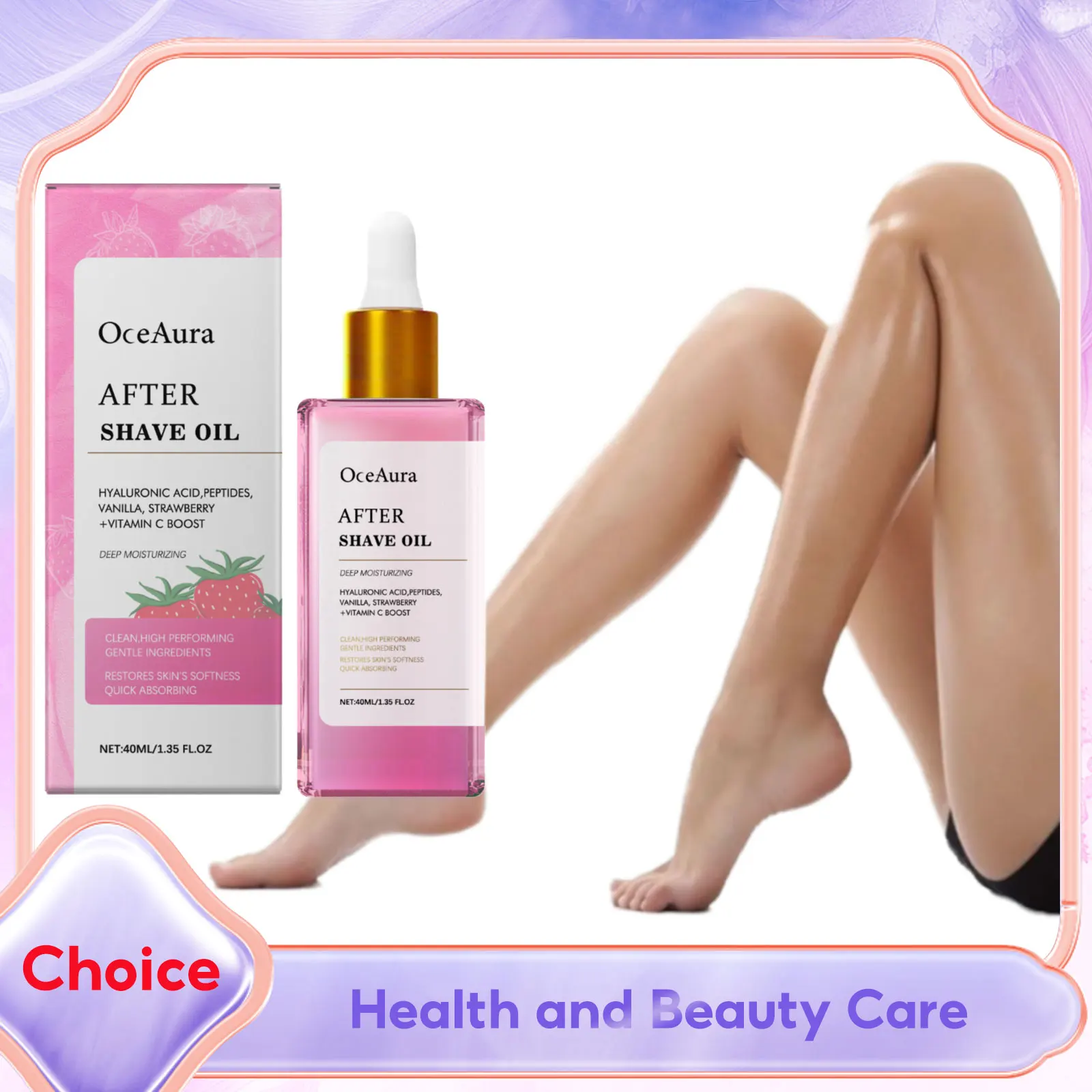 

Strawberry After Shave Oil Soothing Sensitive Skin Prevent Ingrown Hair Dryness Hydrate Post Shave Treatment Nourishing Body Oil