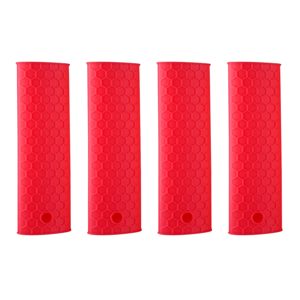 

4 Pcs Silicone Pot Handle Holder Heat Resistant Non Cover for Hot Pans Skillet Pan Handle Sleeve Kitchenware Accessory Gift