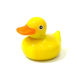 Cute Yellow Duck Murano Glass Figurine Ornament Cartoon Animals Small Statue Fairy Garden Home Table Decor Collection Xmas Gifts