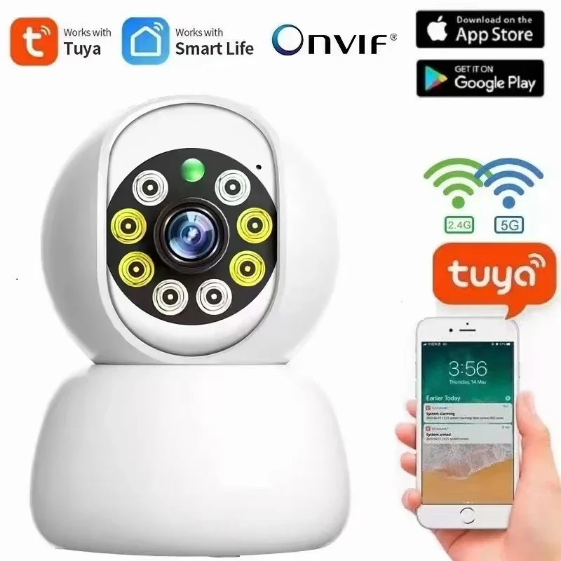 8MP Tuya WiFi Indoor Security Camera Auto Tracking AI Motion Detection Wireless IP Camera Baby Monitor Home Surveillance