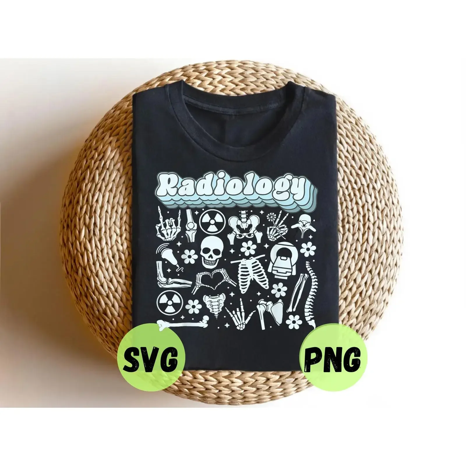 Retro Radiology X Ray Rad Tech Svg Png Skeleton MRI Graduation Cut File vintage Washed Breathable streetwear Unisex Stretched
