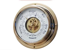 Marine Barometer IMPA370246 Atmospheric Marine Barometer Copper Shell Bell Type Barometer Tide Clock