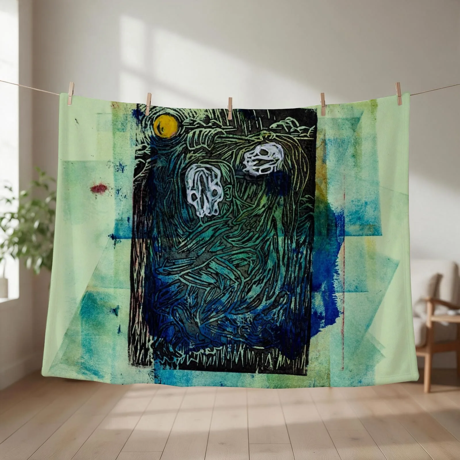 A glitch of feelings Throw Blanket couch cozy soft plush fuzzy picnic outdoor blanket